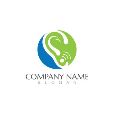 İşitme Logosu Şablon vektör tasarımı