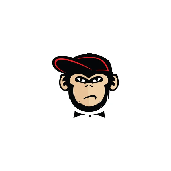 Logo Singe Tête Gorille Silhouette Logo Créatif — Image vectorielle