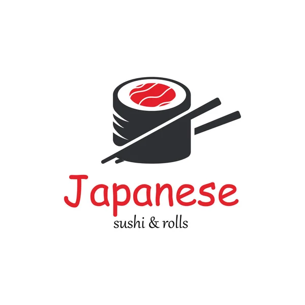 Suşi Bar Logosu Suşi Vektör Logosu Japonca Özellikleri — Stok Vektör