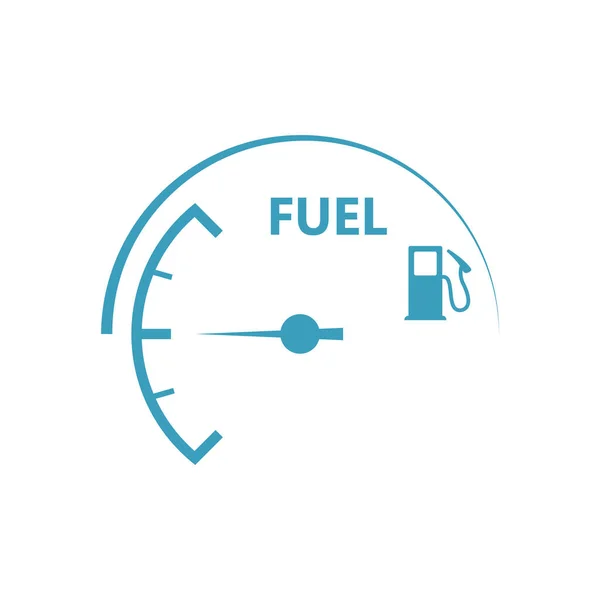 燃料インジケータベクトルロゴ フラットスタイルのインジケータ燃料イラストロゴ — ストックベクタ
