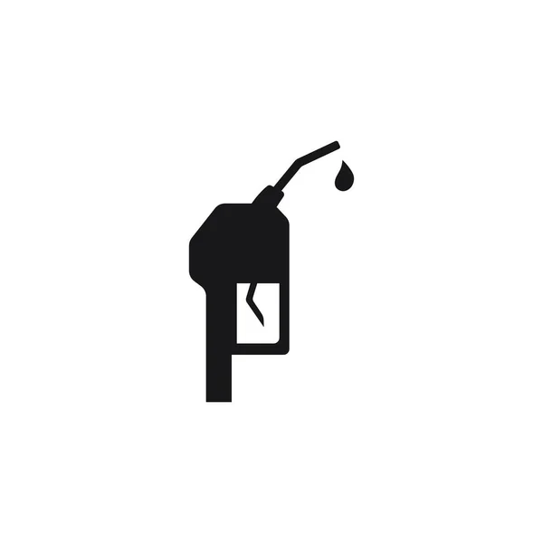 Benzin Pompası Logosu Düz Bir Şekilde Tasarlanmış Beyaz Arkaplanda Benzin — Stok Vektör