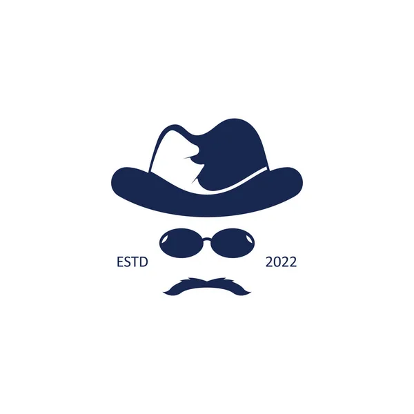 Cowboy Καπέλο Απλό Λογότυπο Σιλουέτα Απομονώνονται Λευκό Φόντο — Διανυσματικό Αρχείο