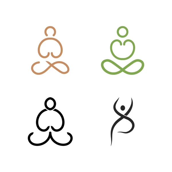 Logo Studio Yoga Méditation Spa Symbole Beauté — Image vectorielle