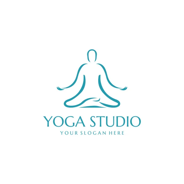 stock vector Yoga studio logo. Meditation, spa and beauty symbol