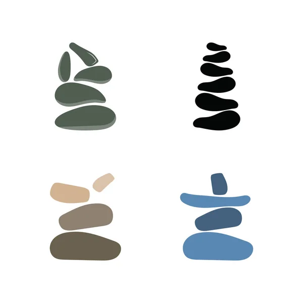 Сбалансированный Логотип Zen Stone Логотип Медитации Оздоровления — стоковый вектор