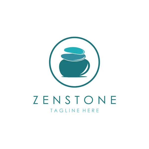 Zrównoważone Logo Zen Stone Logo Medytacji Lub Wellness — Wektor stockowy