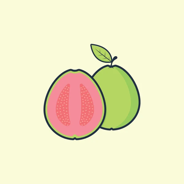 新鲜的番石榴果图解矢量图形设计 适用于水果贸易业务及新鲜水果及果汁 — 图库矢量图片