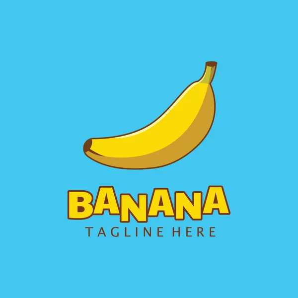 Projekt Logo Świeżych Owoców Bananowych Ilustracja Wektorowa Prostą Koncepcją — Wektor stockowy