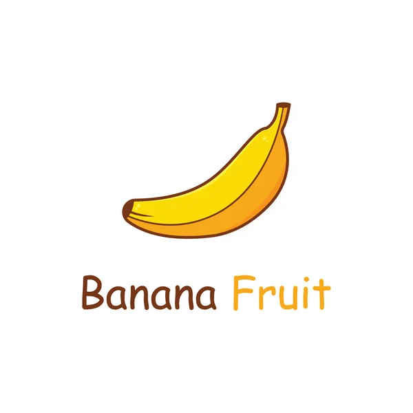 Fresh Banana Fruit Logo Design Ilustração Vetorial Com Conceito Simples — Vetor de Stock