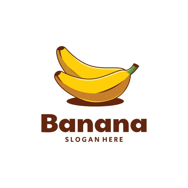 Färsk Banana Fruit Logo Design Vektor Illustration Med Enkelt Koncept — Stock vektor
