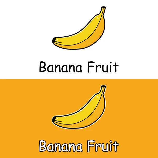 Fresh Banana Fruit Logo Design Vector Illustration Simple Concept — Stock Vector