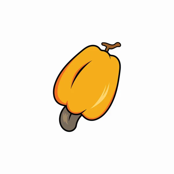 Cashew Fruit Vector Illustratie Ontwerp Biologisch Voedsel Ikoon Met Eenvoudig — Stockvector