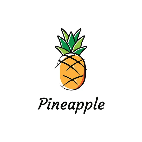 Ananas Fruit Soyut Tasarım Vektörü Llüstrasyonu Ananas Meyvesi Yaratıcı Logo — Stok Vektör
