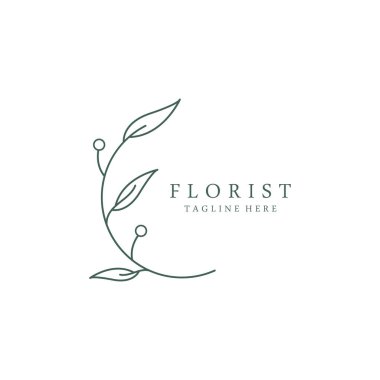 El Çizimi Botanik Logosu Kavram Vektörü. Organik ve İş Markaları Logosu.