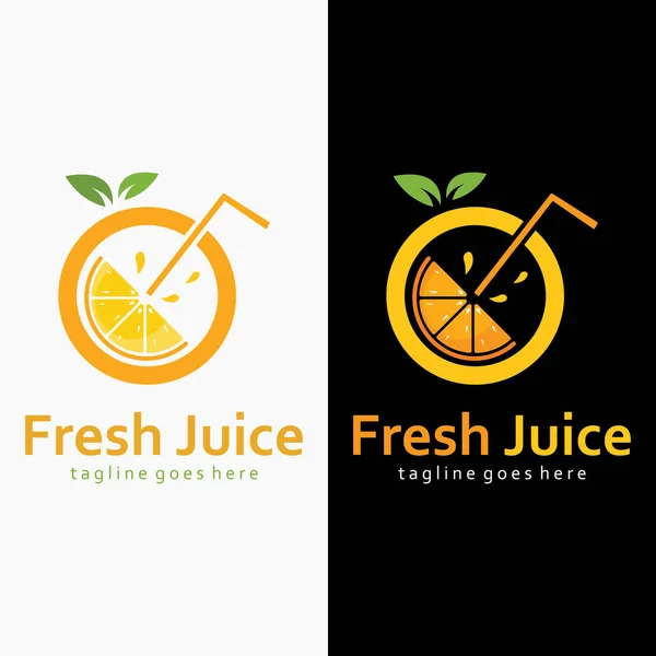 Conception Vectorielle Jus Fruits Frais Modèle Logo Simple Boisson Fraîche — Image vectorielle