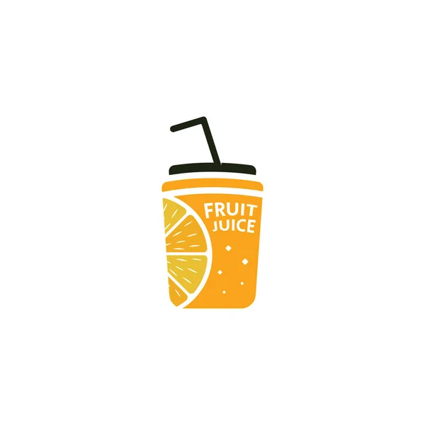 Diseño Vectores Zumo Fruta Fresca Plantilla Logotipo Simple Bebida Fresca — Archivo Imágenes Vectoriales