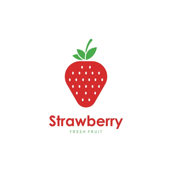Φρέσκια Φράουλα Φρούτα Λογότυπο Σχεδιασμός Διάνυσμα Εικονογράφηση Για Emblem Logo — Διανυσματικό Αρχείο