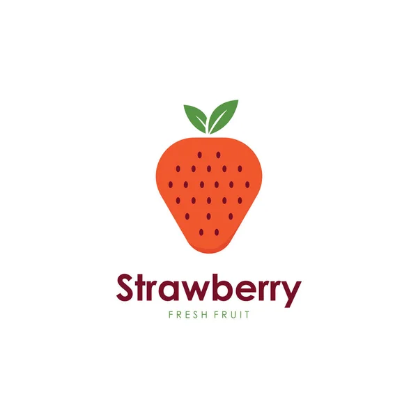 新鲜草莓果标志设计矢量插图 标志或徽章 — 图库矢量图片