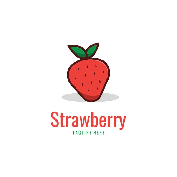 Fresh Strawberry Fruit Logo Design Vector Ilustração Para Emblema Logotipo — Vetor de Stock