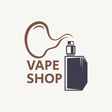 Vape ya da E-Sigara Logosu Tasarımı Vektör Tarzı. E-sigara dükkanın ve işin için uygun..