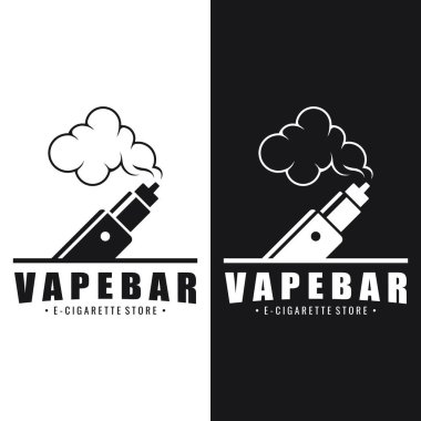 Vape ya da E-Sigara Logosu Tasarımı Vektör Tarzı. E-sigara dükkanın ve işin için uygun..