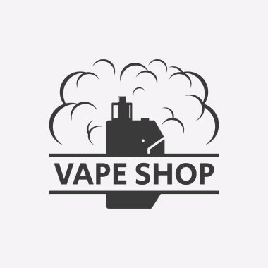 Vape ya da E-Sigara Logosu Tasarımı Vektör Tarzı. E-sigara dükkanın ve işin için uygun..