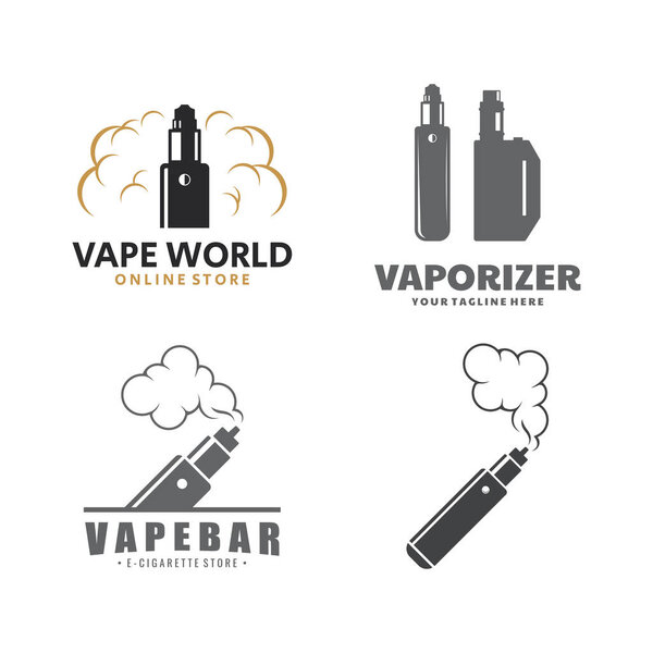 Vape or E-Cigarette Logo Design in Vector Style. Suitable For Your E-Cigarette Shop And Business.