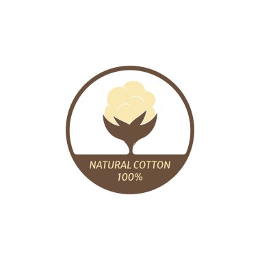 Organik Cotton Logo Simgesi. % 100 Pamuk Madde Sembolü.