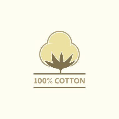 Organik Cotton Logo Simgesi. % 100 Pamuk Madde Sembolü.