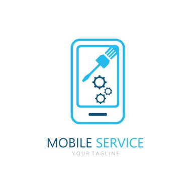 Telefon Tamir Logosu Tasarımı. Telefon Hizmeti simgesi.