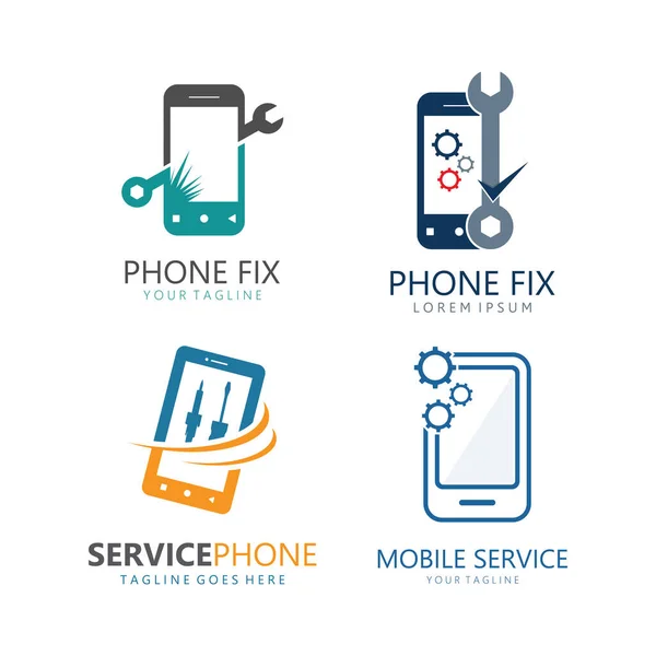 Telefon Fix Logo Design Telefon Fix Service Ikona — Wektor stockowy