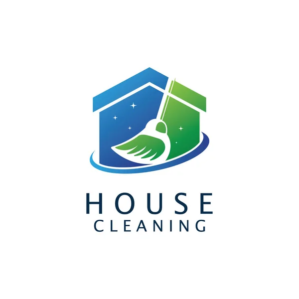 Ev Temizleme Logosu Tasarımı. Minimalist Kavramlı Vektör Resimleri.