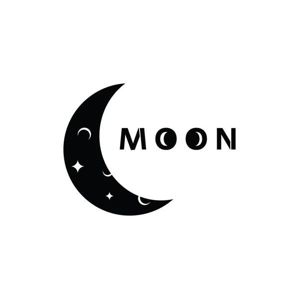 月球图解设计的平面风格 矢量新月标志 — 图库矢量图片