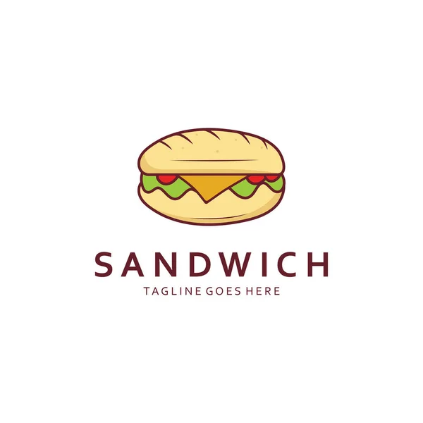 Sandwich Logo Icon Mit Einfachem Konzept Perfekt Für Sandwich Oder — Stockvektor