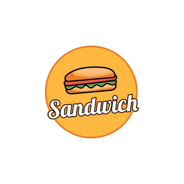 Sandwich Logotyp Ikon Med Enkla Koncept Perfekt För Smörgås Eller — Stock vektor