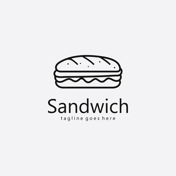 Sandwich Logo Icon Simple Concept Perfect Sandwich Restaurant Emblem — Stock Vector