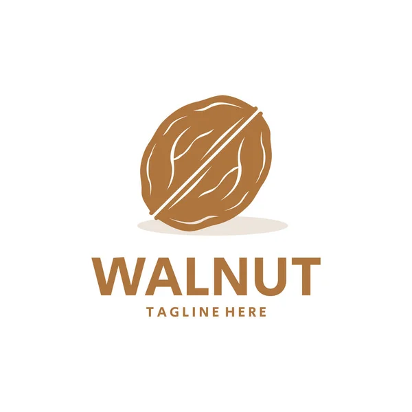 Vektor Illustration Walnuss Logo Icon Walnuss Logo Isolierter Weißer Hintergrund — Stockvektor