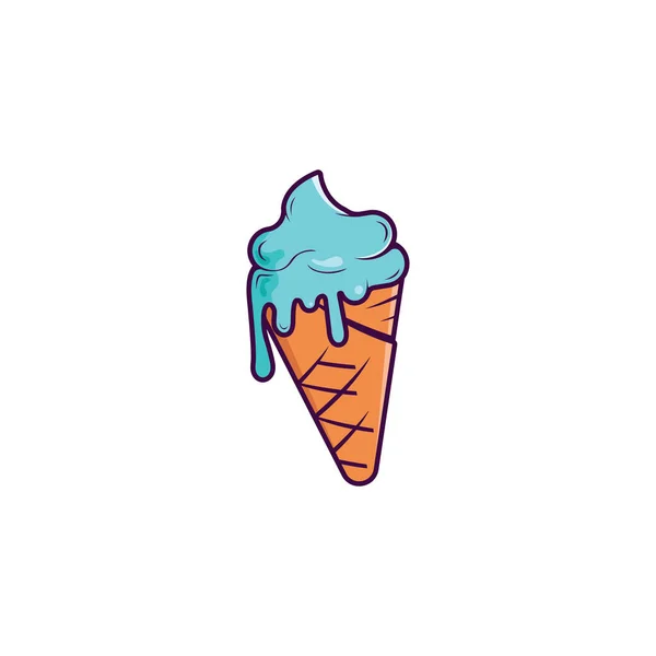 Ice Cream Illustration Flaches Design Mit Einfachem Vektorkonzept — Stockvektor