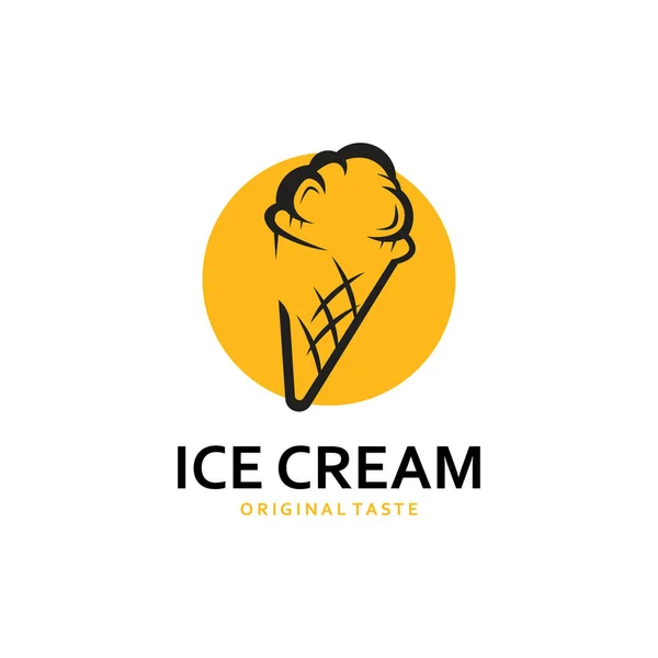 Basit Vektör Kavramlı Dondurma Çizimi Düz Tasarımı — Stok Vektör