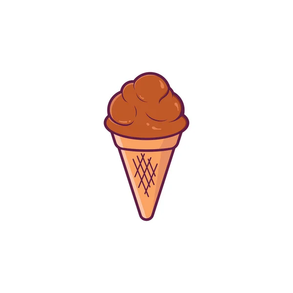 Ice Cream Illustration Flat Design Simple Vector Concept — Stock Vector