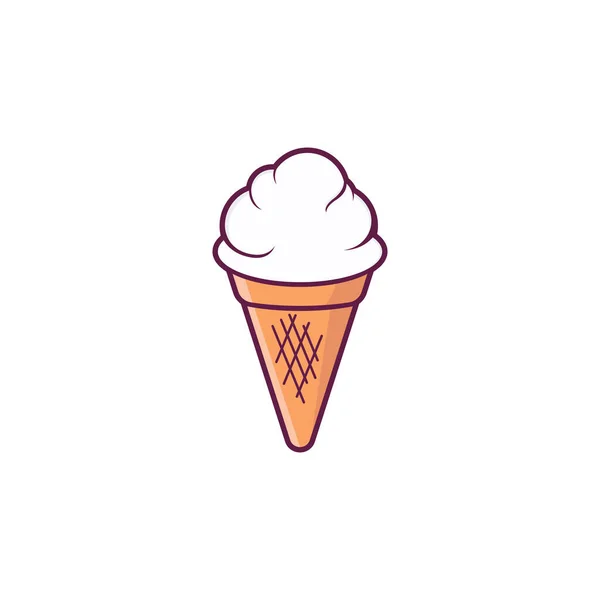 Illustration Crème Glacée Design Plat Avec Concept Vectoriel Simple — Image vectorielle
