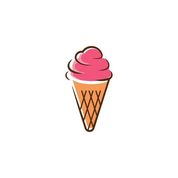 Плоский Дизайн Мороженого Простой Векторной Концепцией — стоковый вектор