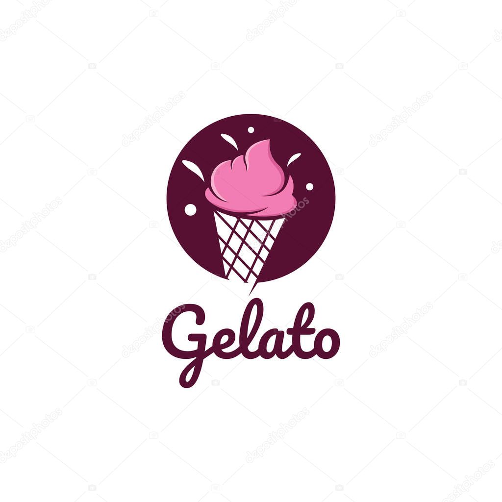 Ice Cream Illustration Flat Design with Simple Vector Concept.