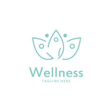 Wellness Vector İllüstrasyon Tasarımı Beyaz Arkaplanda İzole Edildi. Güzellik ve Sağlık Logoları İçin Mükemmel.