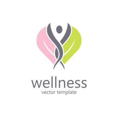 Wellness Vector İllüstrasyon Tasarımı Beyaz Arkaplanda İzole Edildi. Güzellik ve Sağlık Logoları İçin Mükemmel.