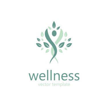 Wellness Vector İllüstrasyon Tasarımı Beyaz Arkaplanda İzole Edildi. Güzellik ve Sağlık Logoları İçin Mükemmel.