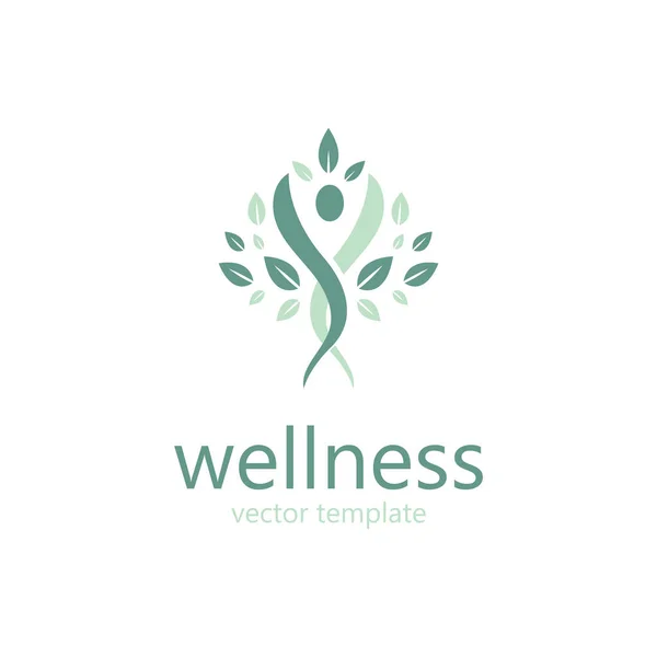 Wellness Vector İllüstrasyon Tasarımı Beyaz Arkaplanda İzole Edildi. Güzellik ve Sağlık Logoları İçin Mükemmel.