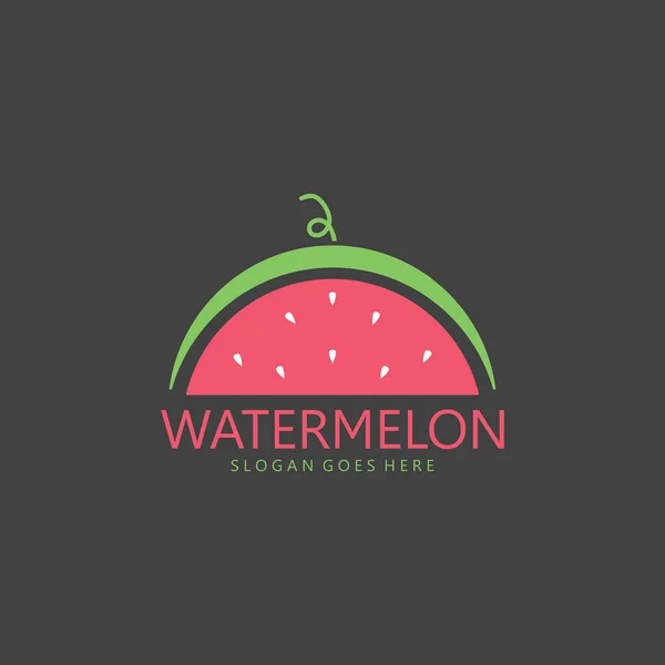 Färsk Vattenmelon Illustration Design Lämplig För Watermelon Trading Business Logo — Stock vektor