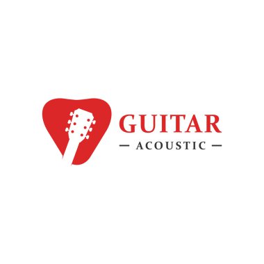 Gitar enstrümanı logosu basit şekilli..