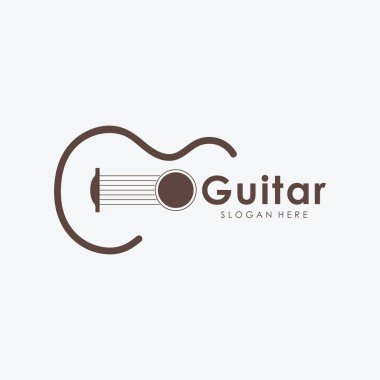Gitar enstrümanı logosu basit şekilli..
